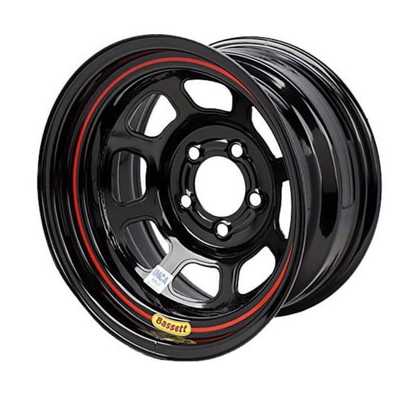 Bassett 57RN3 15 x 7 in. Racing Wheels DOT D-Hole Wheel, 3.000 in. Backspace, 5 x 100 mm Bolt Pattern - Steel