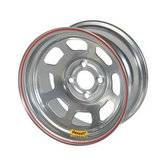 Bassett 57RT4S 15X7 DOT D-Hole 4x4.5 4 In. Bckspc Silver Wheel
