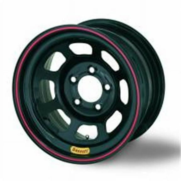 Bassett 57SH4 15 x 7 in. 4 x 10 mm 4 in. Back Spacing 16 lbs D-Hole Lightweight Wheel, Black