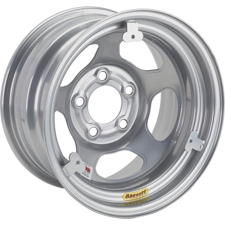 Bassett 58A52IRING Inertia IMCA 3 Tab 15x8 Wheel 2 Inch BS, Black