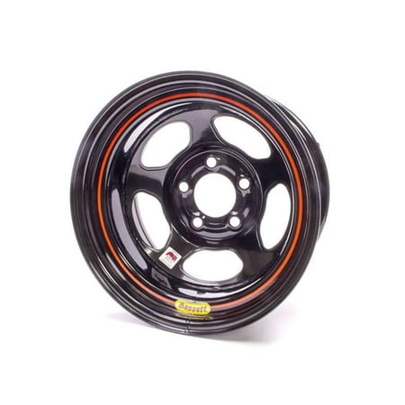 Bassett 58AC1I 15 x 8 in. IMCA Inertia Wheel, 1 in. Back Spacing, Black - 19 lbs