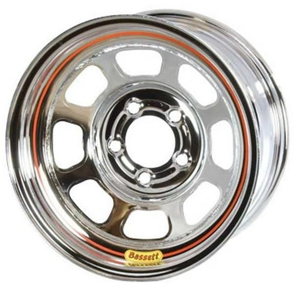 Bassett 58D52EC D-Hole Lightweight Armor Edge Wheel - 15 x 8 in. - 5 x 5 in. Bolt Circle - Chrome - 2 in. Back Spacing - 19 lbs