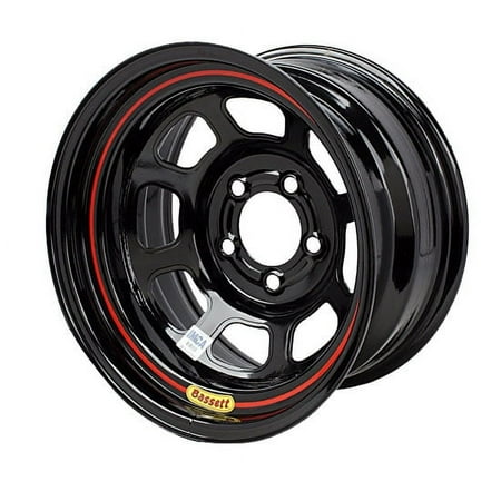 Bassett 58DJ2 15X8 D-Hole 5 on 5.5 2 Inch Backspace Black Wheel