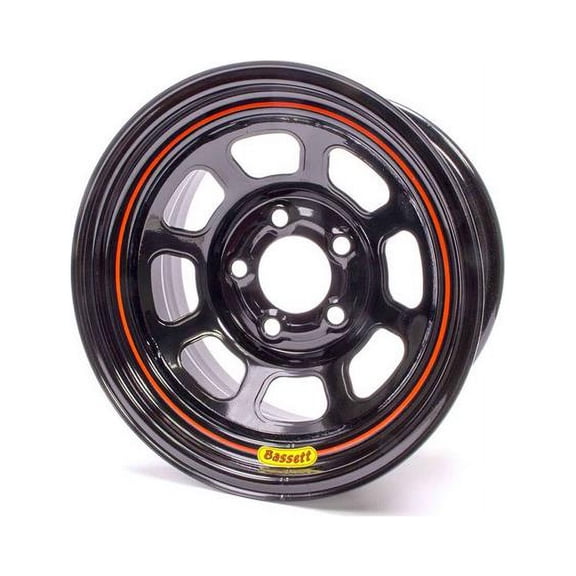 Bassett 58SC2 15 x 8 in. to 5 x 4.75 in. Spun Wheel, 2 in. Back Spacing, Black - 17 lbs