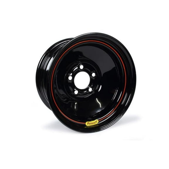Bassett 58SOLID3 15 x 8 in. 3 in. Heavy Left & Right Backspace Wheel, Black