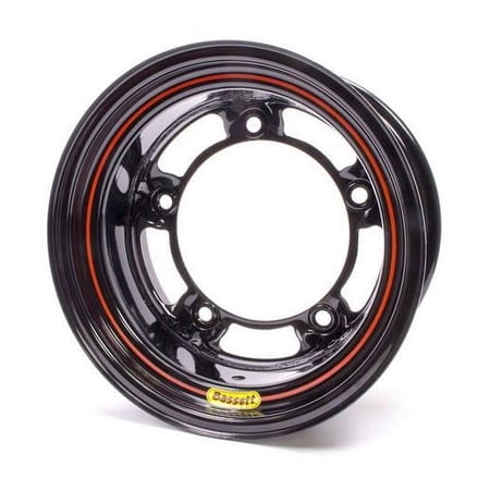 Bassett 58SR5 15 x 8 in. Spun Wide 5 Bolt Pattern, Black -5 in. Backspace