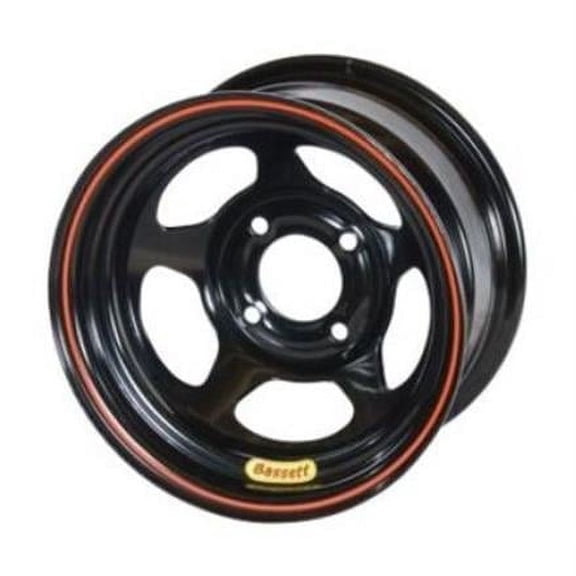 Bassett BAS38ST4 13 x 8 in. 4 x 4.5 in. Bolt Pattern -13 Offset Wheel, Black