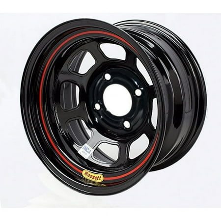 Bassett D58DP4 15X8 DOT D-Hole 4x4.25 4 In. Bckspc Black Wheel