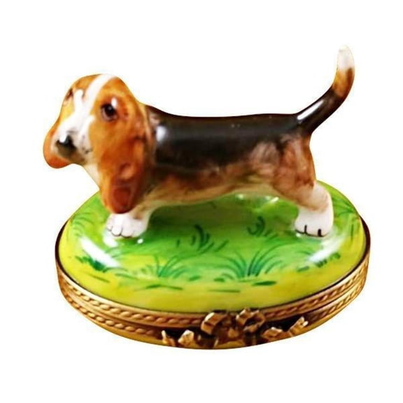 Bassett Hound Limoges Box for Dog Lovers Limoges Box Porcelain Figurine
