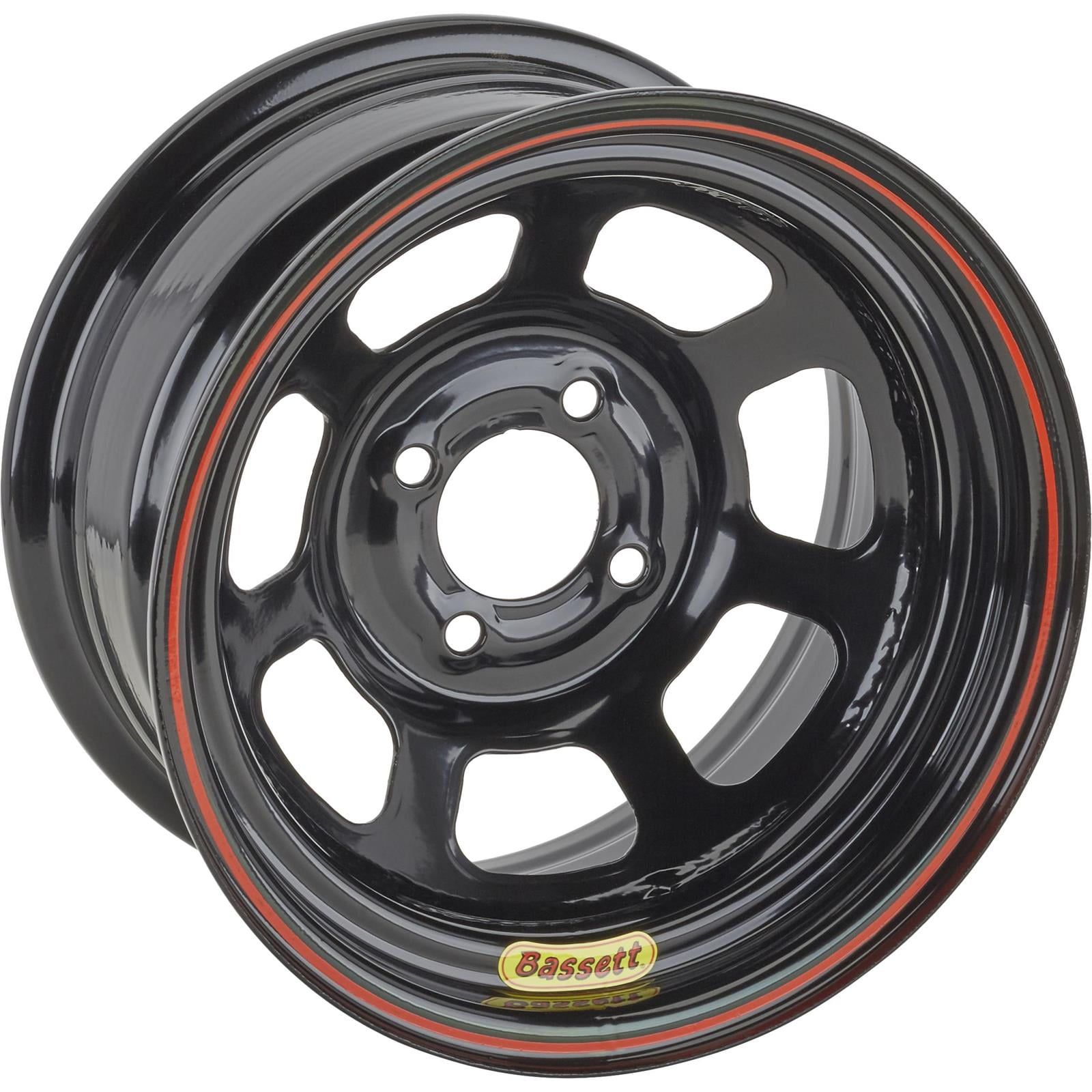 Bassett L37SH3 13X7 D-Hole 4x100 mm 3 Inch Backspace Black Wheel