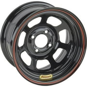 Bassett L37SH3 13X7 D-Hole 4x100 mm 3 Inch Backspace Black Wheel
