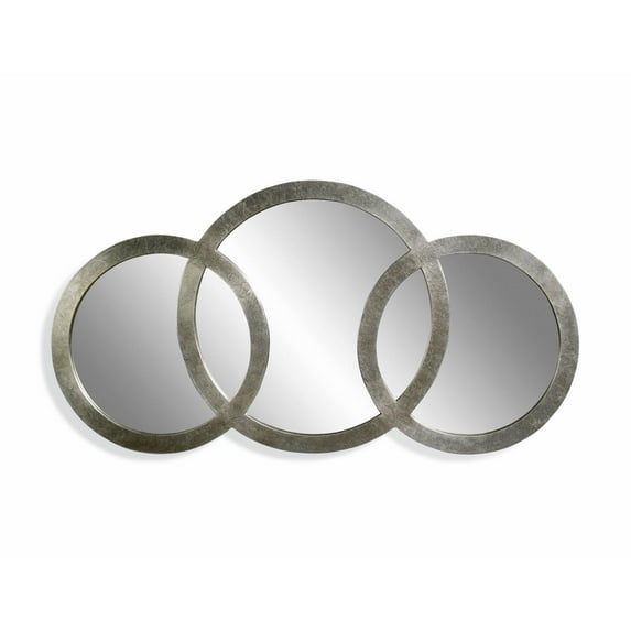 Bassett Mirror Libra 3 Ring Mirror, Silver Leaf