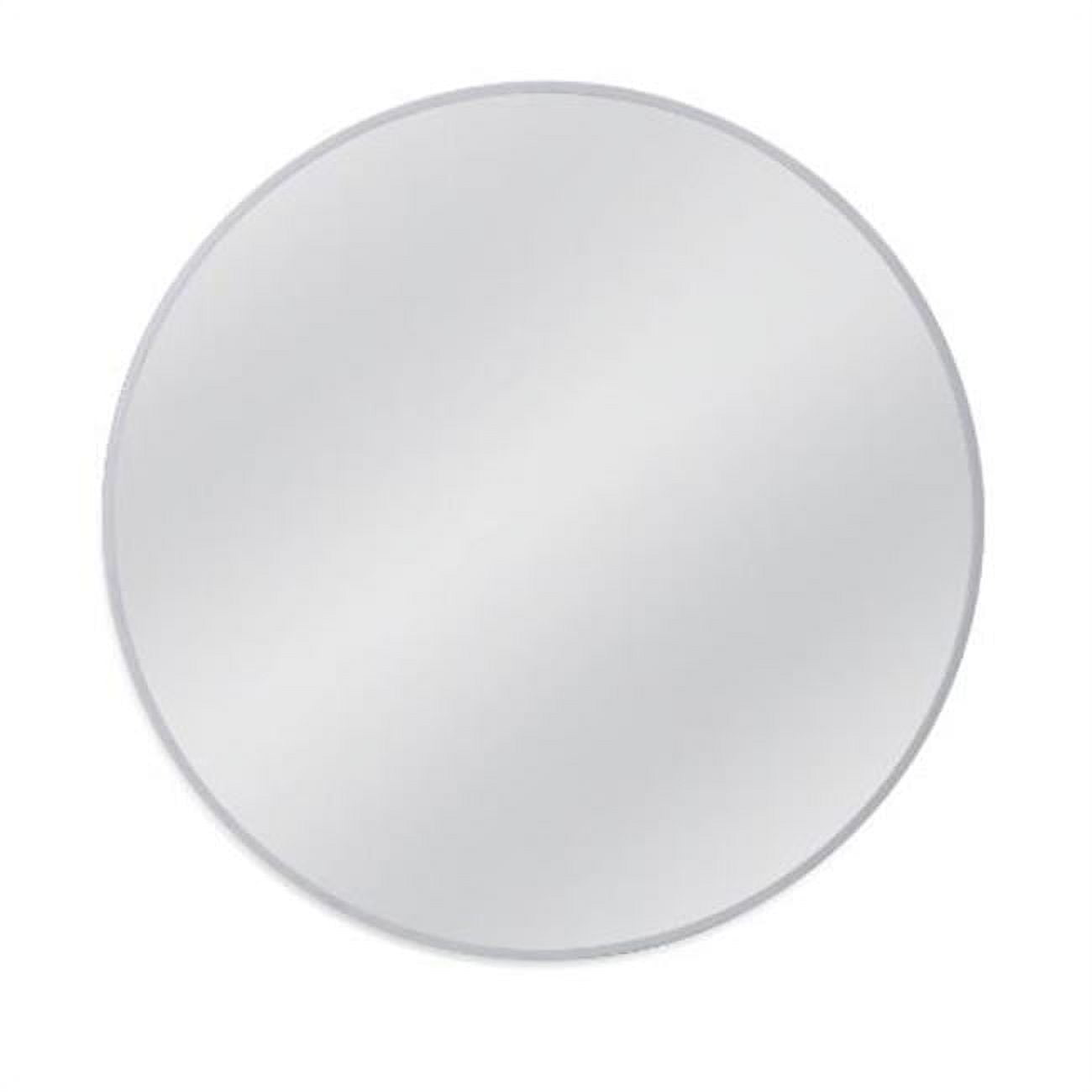 Bassett Mirror M4437EC 40 in. Round Portia Wall Mirror, Brushed Silver