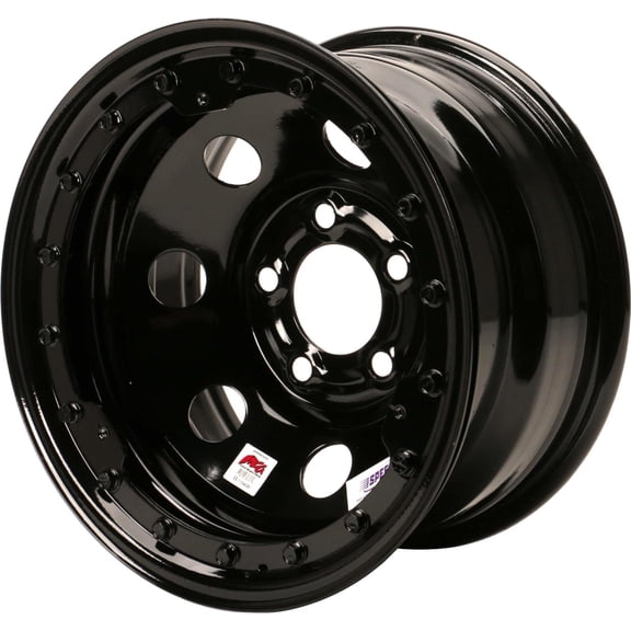 Bassett Racing Beadlock Steel 15" Wheel 5x5 BP 8 Lug Black IMCA Approved Vehicles