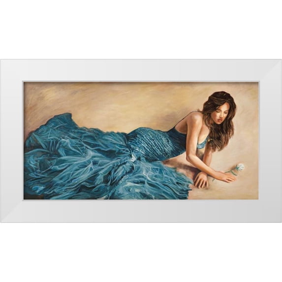 Bassetti, Andrea 14x9 White Modern Wood Framed Museum Art Print Titled - Donna in blu