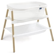 HALO BassiNest Essential Portable Baby Bassinet with Mesh Sides and Storage Shelf, White