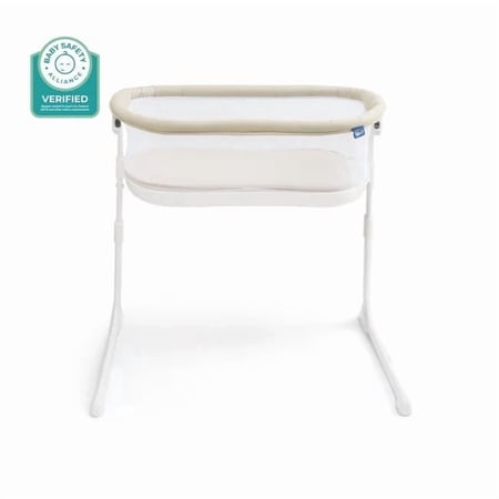 HALO BassiNest Lite Slide Over Bed Baby Bassinet with Mesh Walls for Airflow and Visibility, Oat