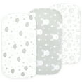 thumbnail image 1 of Bassinet Sheets for Baby Girl & Boy – 3-Pack Soft Fitted Bassinet Sheets, 100% Jersey Cotton, Breathable & Cozy, Fits 32x16x4 Inch Rectangle, Oval & Hourglass Mattresses, 1 of 6