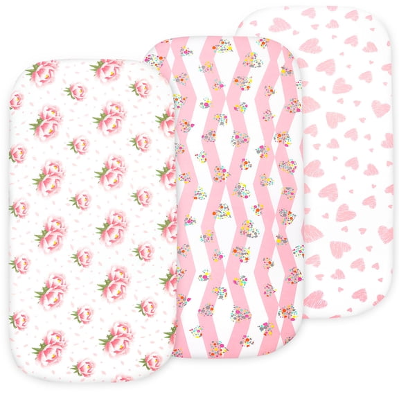 Bublo Baby 3-Piece 160GSM Jersey Cotton Bed Sheet Set, Bassinet – Ultra-Soft Universal Fit