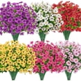 thumbnail image 1 of Bassion Artificial Flowers for Outdoors, 24 Bundles UV Resistant Fake Flowers Realistic Silk Faux Plants for Outdoor Planter Window Box Porch Patio Garden Home Outside Decorations, 1 of 5