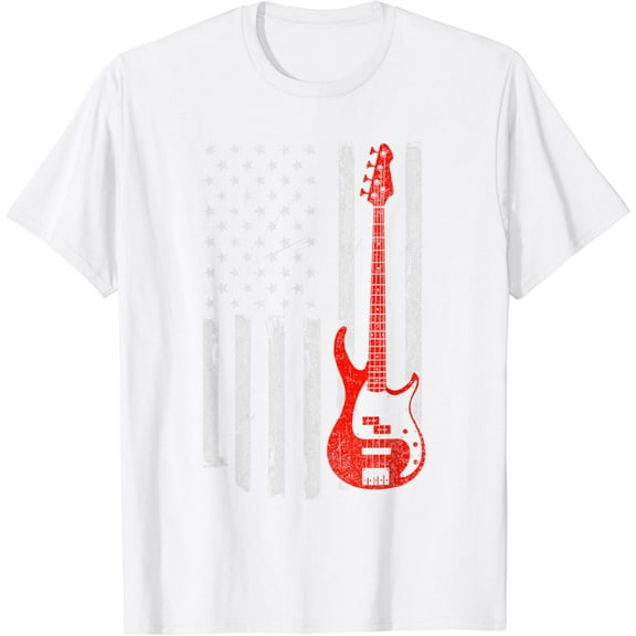 Bassist - USA American Flag Bass Guitar Player Musician T-Shirt