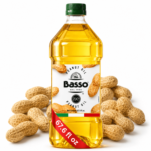 Basso 1904 Italian Peanut Oil High Smoke Point Frying Oil 67.6 fl oz (2 L)