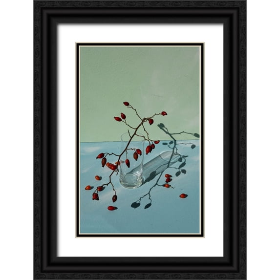 Basso, Donatella 10x14 Black Ornate Wood Framed with Double Matting Museum Art Print Titled - Berries