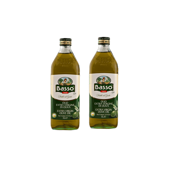 Basso Extra Virgin Olive Oil, 2-Pack 1 Liter (33.8 fl. oz.) Bottles