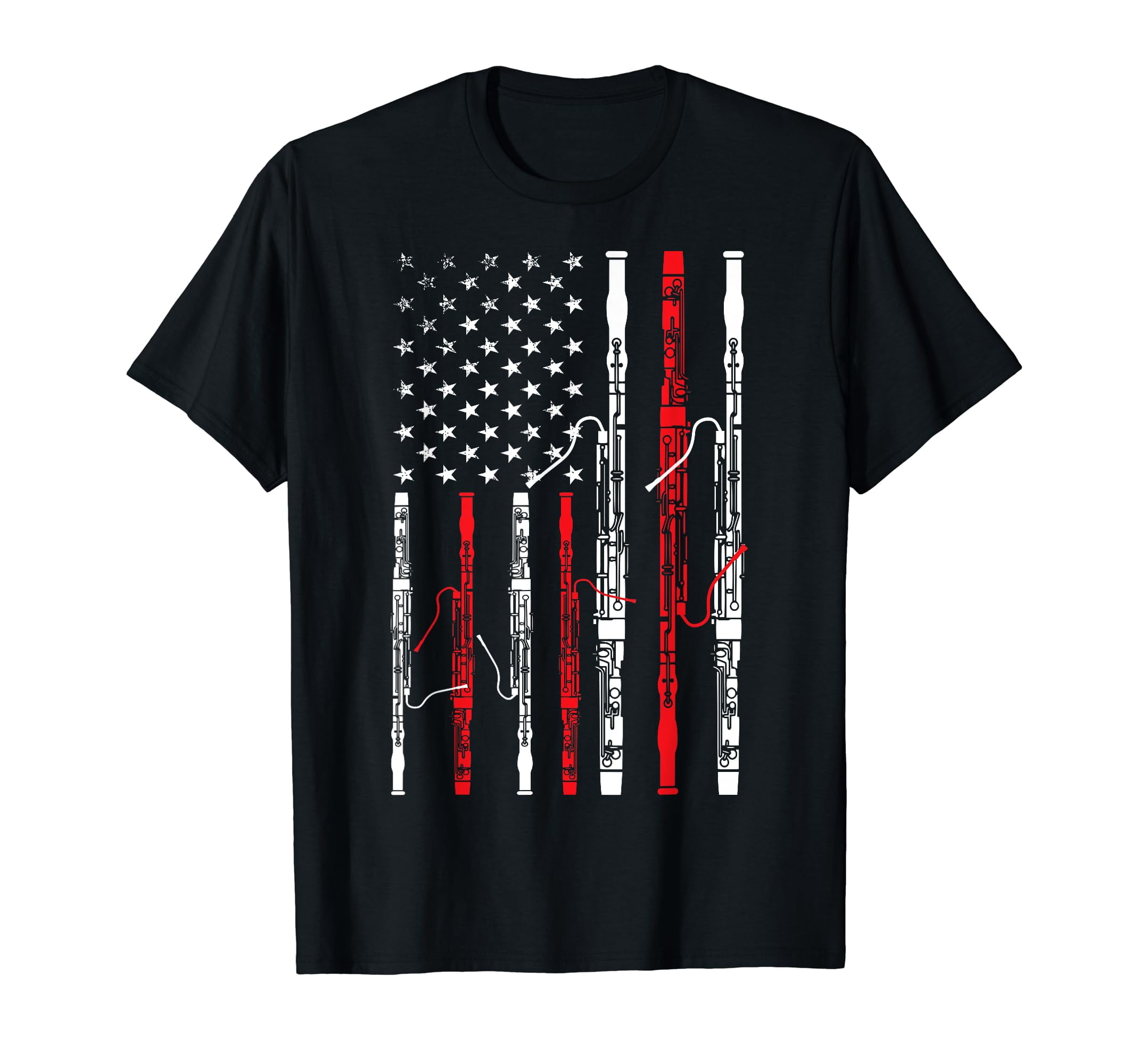 July 4th Bassoon American USA Flag T Shirt July 4th Bassoon American USA Flag T Shirt