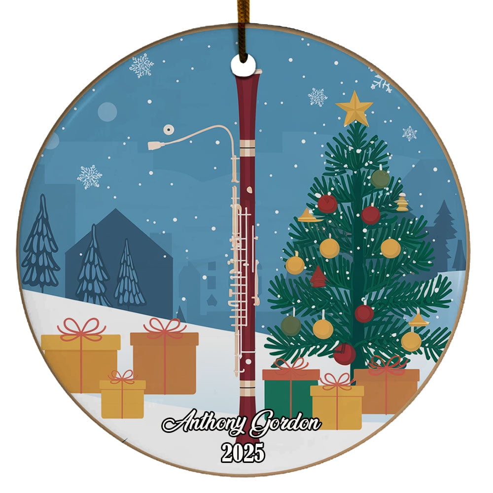 Bassoonist Playing Bassoon Christmas Ornament 2025, Custom Bassoon ...