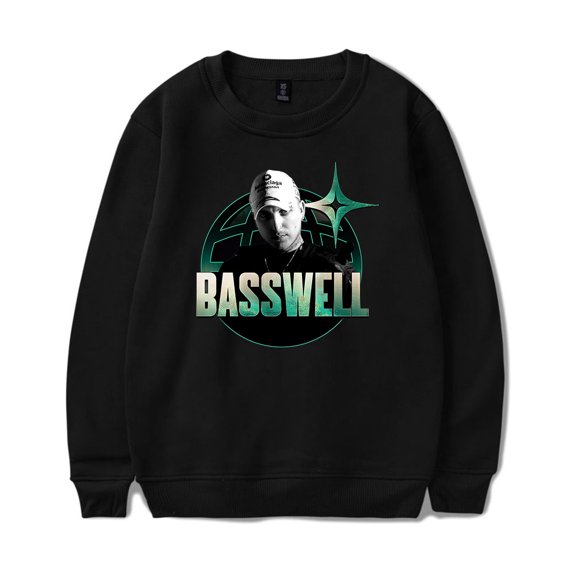 Basswell Rapper Merch Logo crew neck sweatshirt Women Men Long sleeve Fashion Casual Hooded Sweatshirts Style2