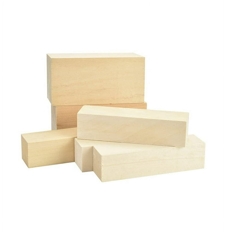 Basswood Carving Wood Natural Blanks Balsa Wood for Carving Wood Blocks Untreated Carving Block Carving Blanks for Craft, Brown