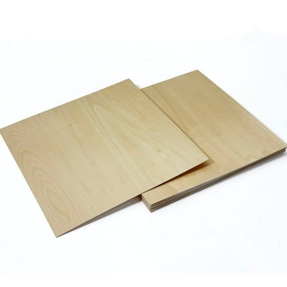 Basswood Plywood Sheets 1/16 Inch – 12x12 Finished Wood Sheets for Crafts, Laser Cutting, DIY – 10 Pack