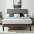 thumbnail image 1 of Bastch Full Size Bed Frame, Upholstered Platform with Adjustable Headboard, Strong Wooden Slats Support, No Box Spring Required, Easy Assembly (Light Gray, Full), 1 of 6