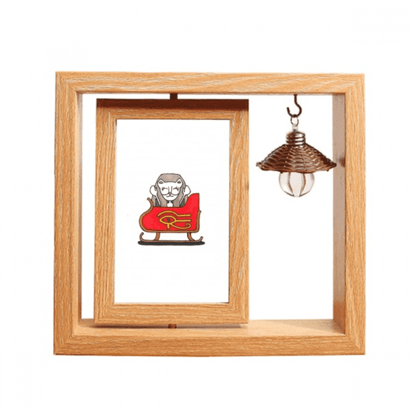 Bastet Egypt mas Sled Wooden Rotating Picture Photo Frame 4x6