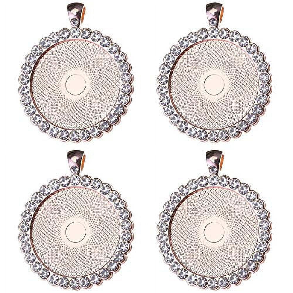 4pcs 20mm Inner Size Round Pendant Cabochon Blank Base Tray Bezels DIY Jewelry  Making Accessories