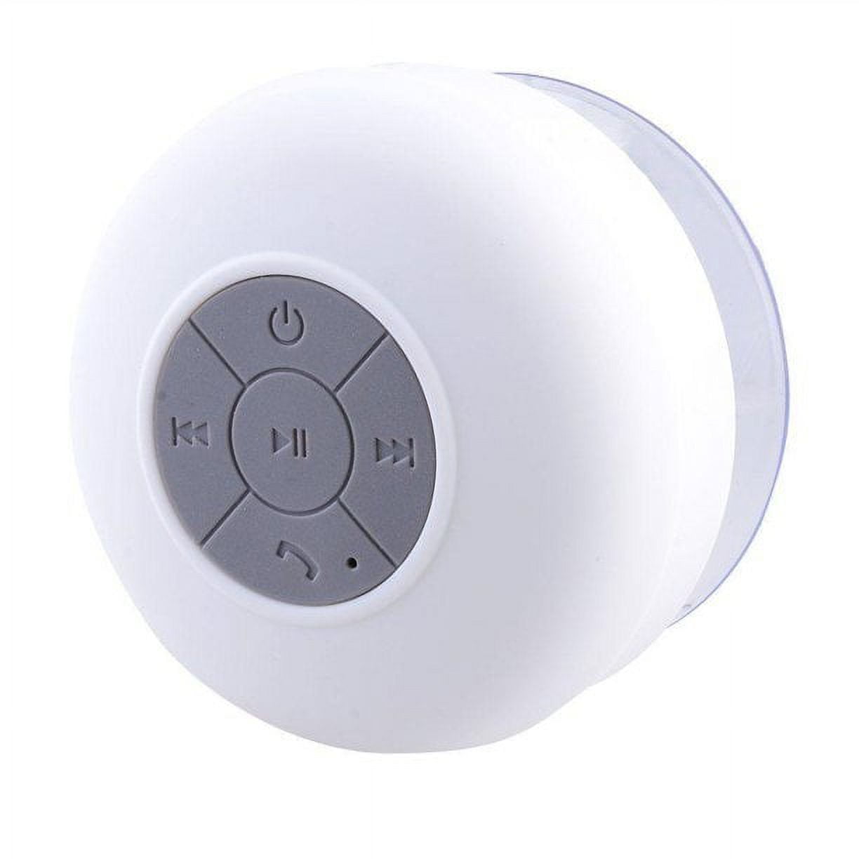 Bastex White Bluetooth Wireless Waterproof Shower Speaker Water Resistant, Handsfree Portable Speakerphone with Built-in Mic