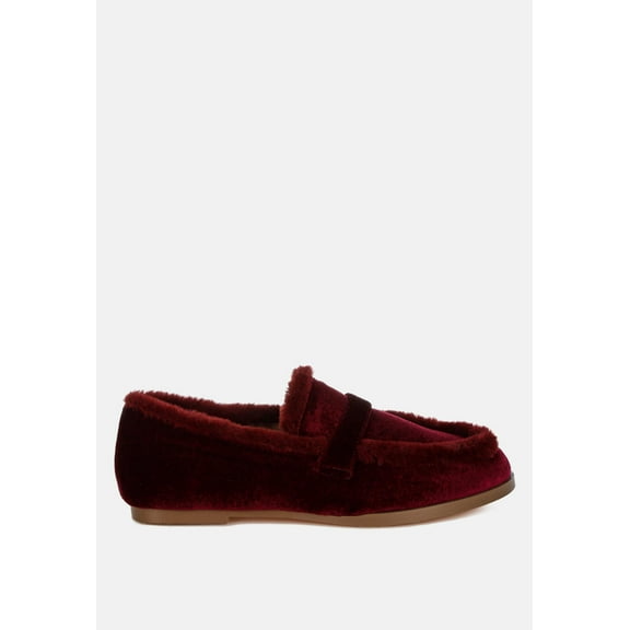Bastian Fur Detail Velvet Loafers