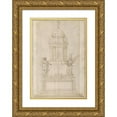 thumbnail image 1 of Bastiano Torrigiani 18x24 Gold Ornate Framed and Double Matted Museum Art Print Titled - Design for the Tabernacle of the Sistine Chapel in the Santa Maria Maggiore in Rome (ca. 1585-90), 1 of 4