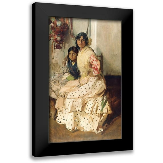 Bastida, Joaquin Sorolla y 16x24 Black Modern Framed Museum Art Print Titled - Pepilla the Gypsy and Her Daughter