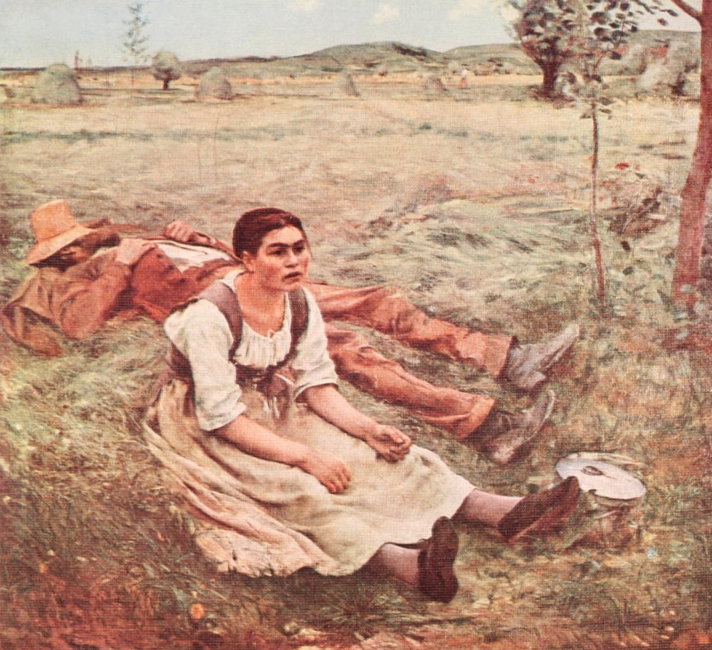 Bastien Lepage 1914 Hay-making Canvas Art - Jules Bastien-Lepage (18 x 24)