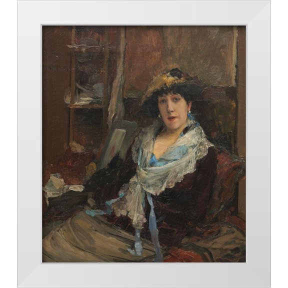 Bastien-Lepage, Jules 12x13 White Modern Wood Framed Museum Art Print Titled - Marie Samary of the Odeon Theater