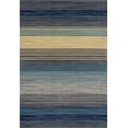 thumbnail image 1 of Bastille Collection Heathered Stripe Border Woven Area Rug, 2' x 4', Blue/Yellow/Gray, 1 of 2