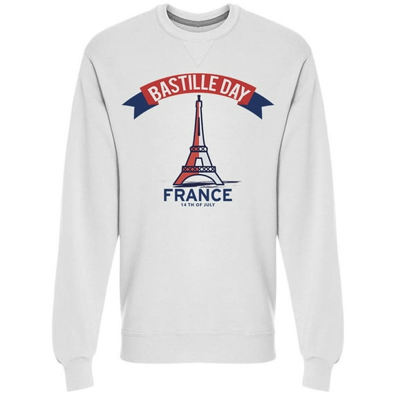 Bastille Day Eiffel Design Sweatshirt Men's -Image by Shutterstock