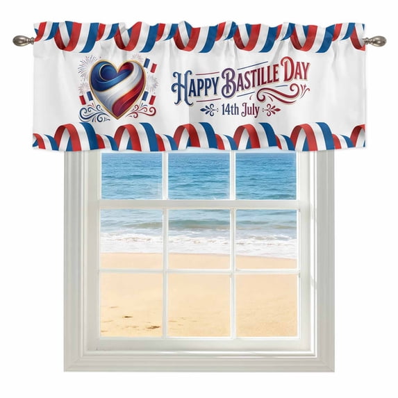 Bastille Day Kitchen Valances for Windows 42x12 Inch Kitchen Curtains ...