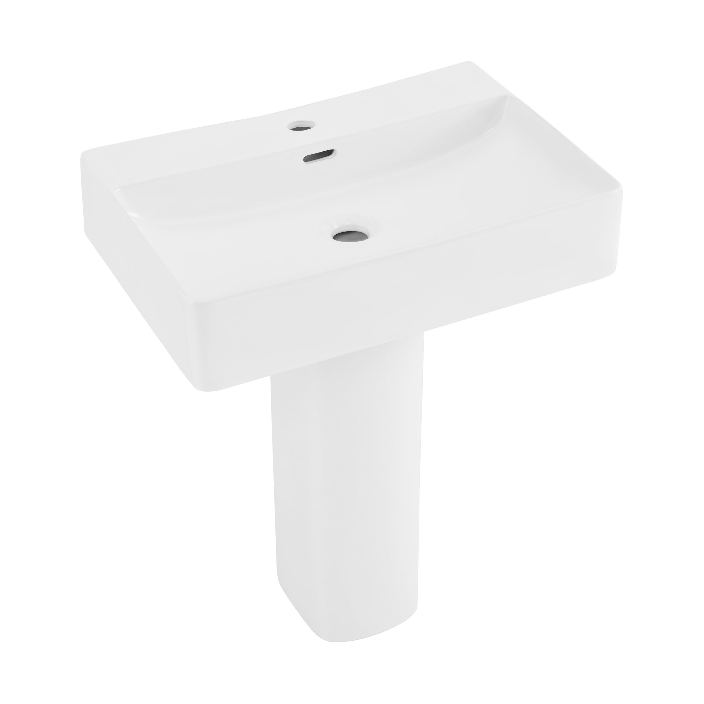 Bastille White Ceramic Square Pedestal Sink