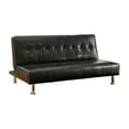 thumbnail image 1 of Bastina Faux Leather Tufted Convertible Futon Sofa, Black, 1 of 5