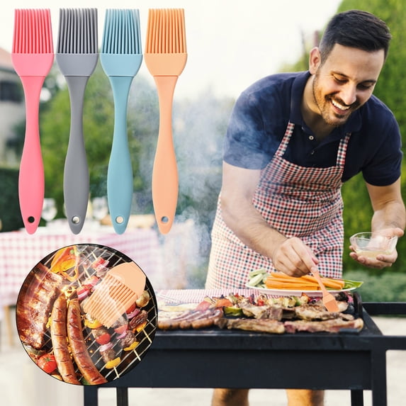 Basting Brush - Grilling BBQ Baking, Pastry and Oil Silica Gel Brushes for Kitchen Cooking & Marinating, Dishwasher 1pcs - Orange