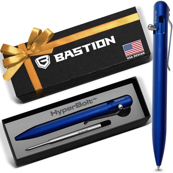 Bastion Aluminum Bolt Action Pen, Royal Blue, Ballpoint Refillable, 1 Count