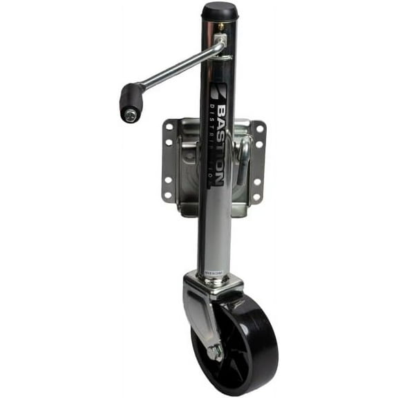 Bastion Distribution Boat Jack/Marine Jack with Wheel | Swivel Mount | Bolt On | Smooth Operation | Side-Wind Crank | 6" Wheel | 1200lb Capacity | BD-SW-1200-SM-CW-001